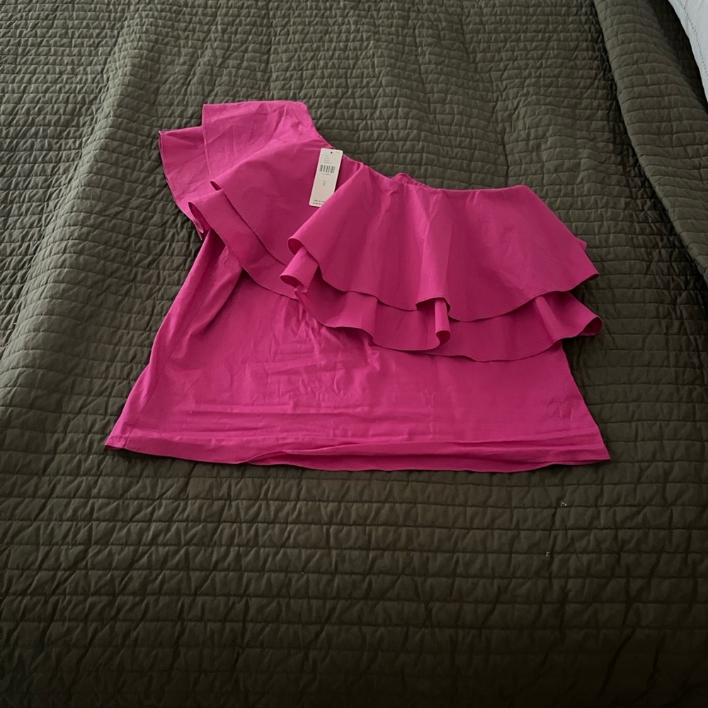 Pink Ruffle Off-Shoulder Top